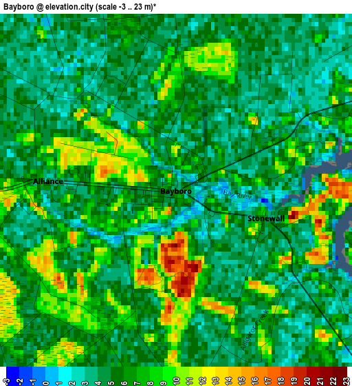 Bayboro elevation map