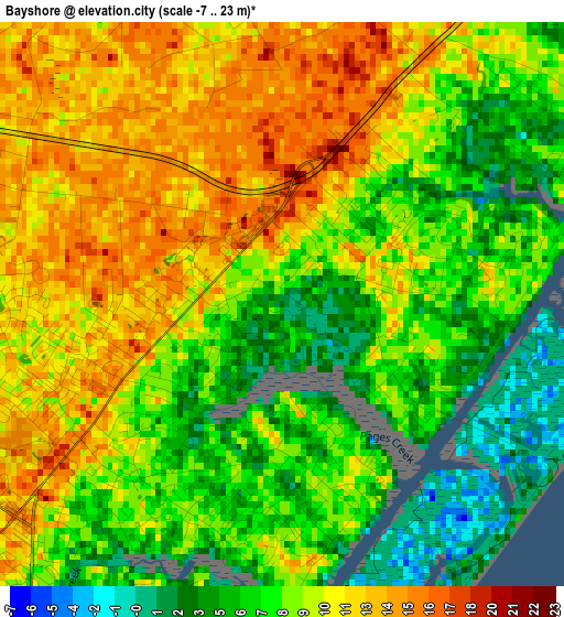 Bayshore elevation map