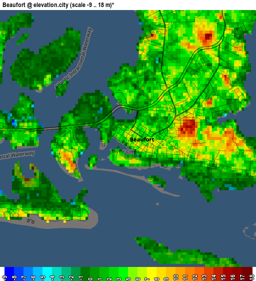 Beaufort elevation map