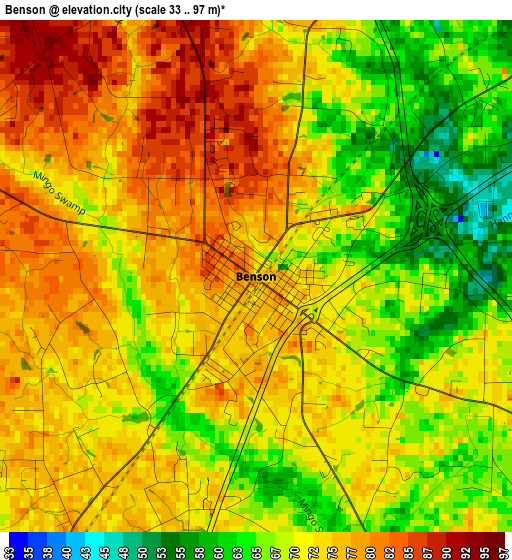 Benson elevation map