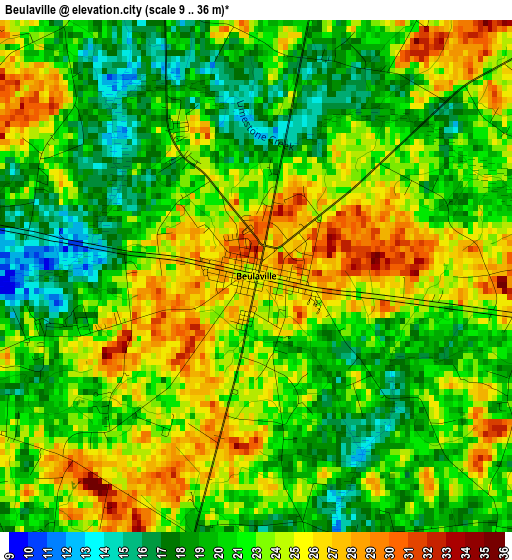 Beulaville elevation map