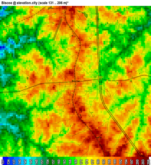 Biscoe elevation map