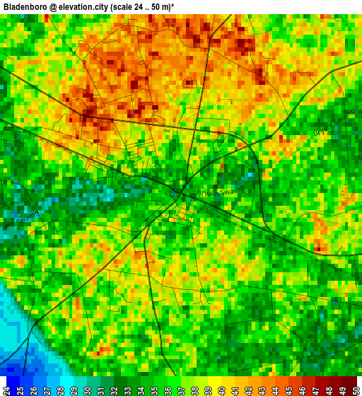 Bladenboro elevation map