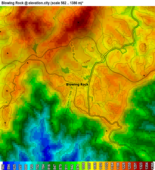 Blowing Rock elevation map