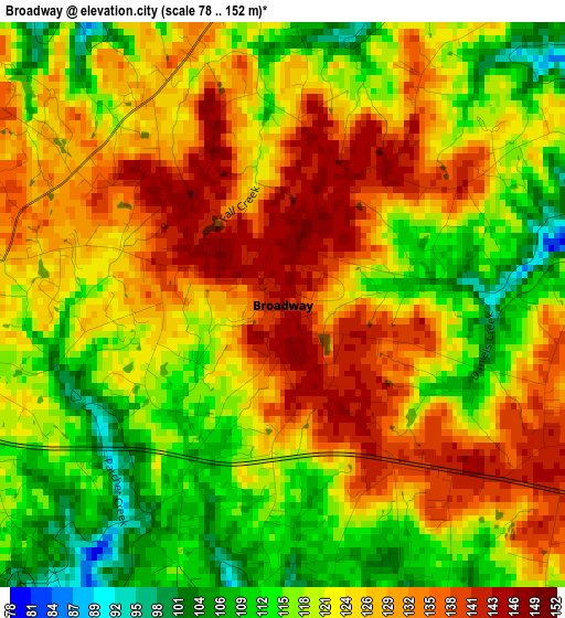 Broadway elevation map