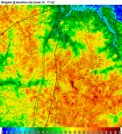 Brogden elevation map