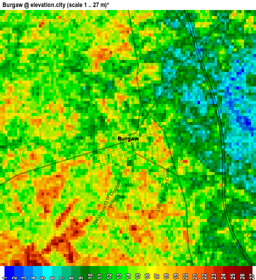 Burgaw elevation map