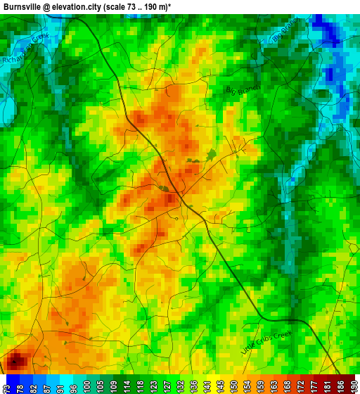 Burnsville elevation map