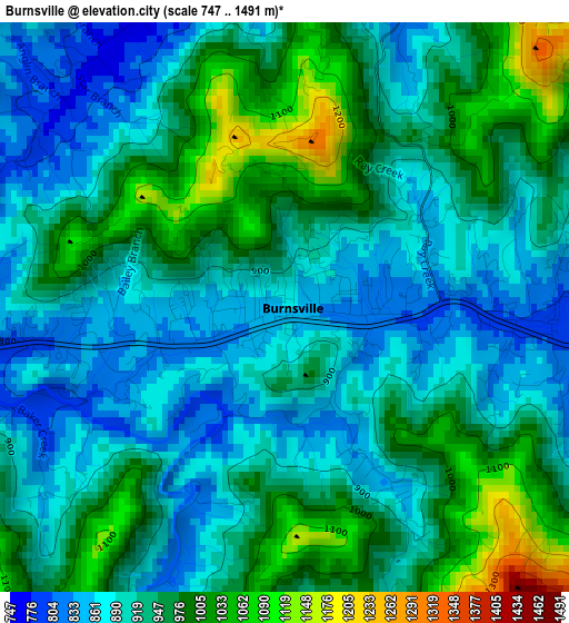 Burnsville elevation map