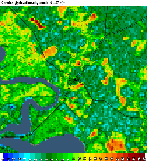 Camden elevation map