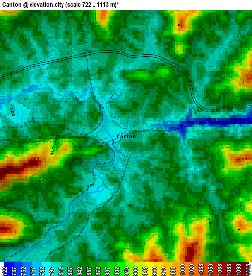 Canton elevation map