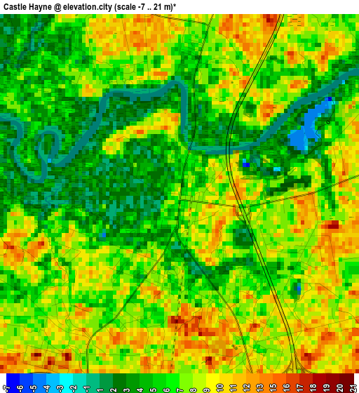 Castle Hayne elevation map