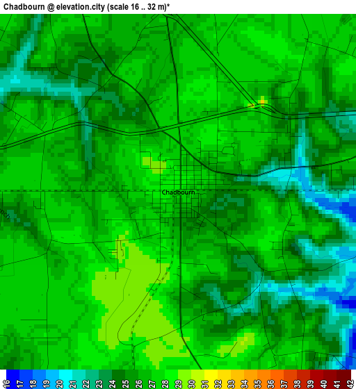 Chadbourn elevation map