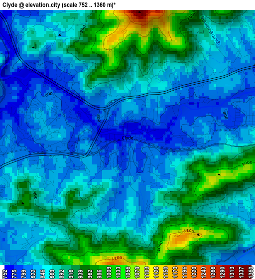 Clyde elevation map