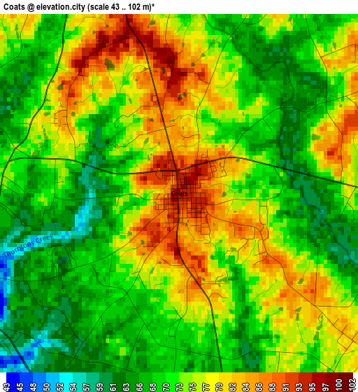 Coats elevation map