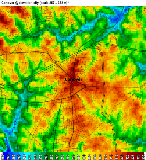 Conover elevation map