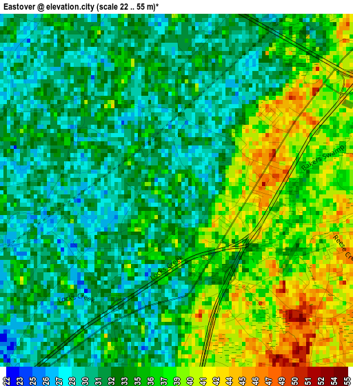 Eastover elevation map