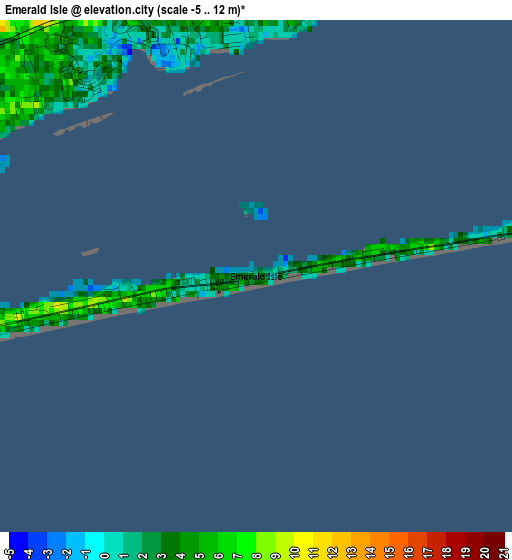 Emerald Isle elevation map