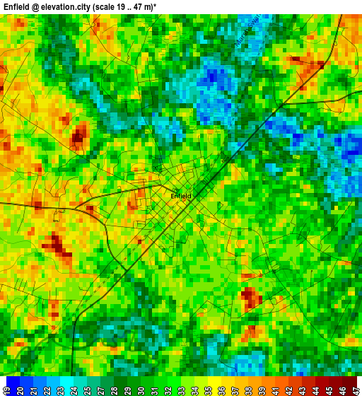 Enfield elevation map