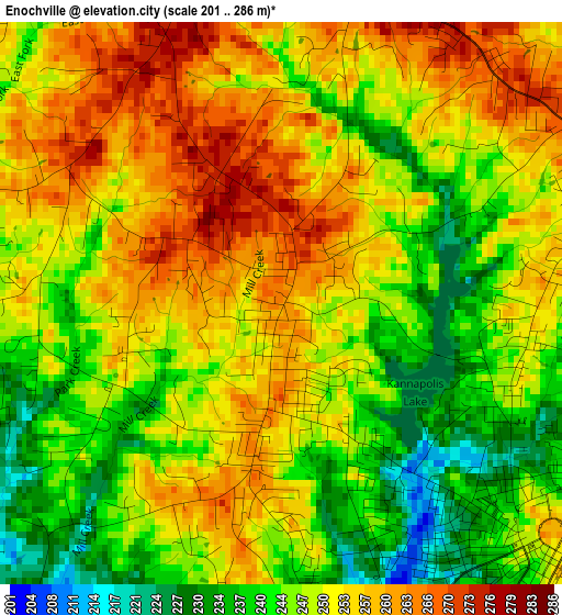 Enochville elevation map