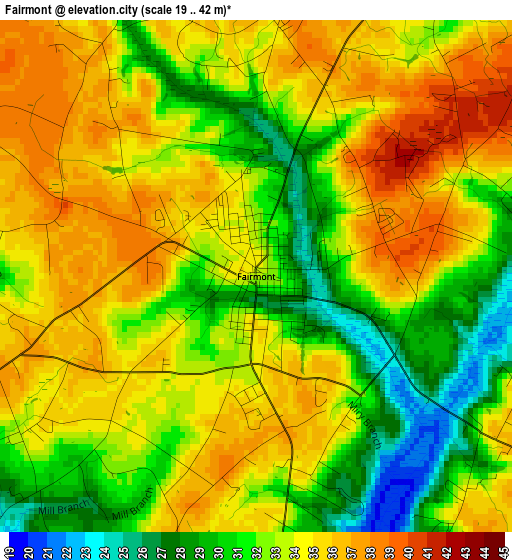 Fairmont elevation map