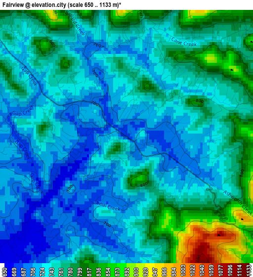 Fairview elevation map