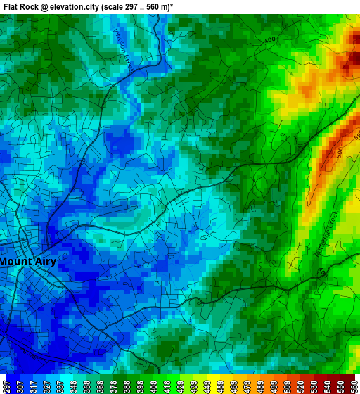 Flat Rock elevation map