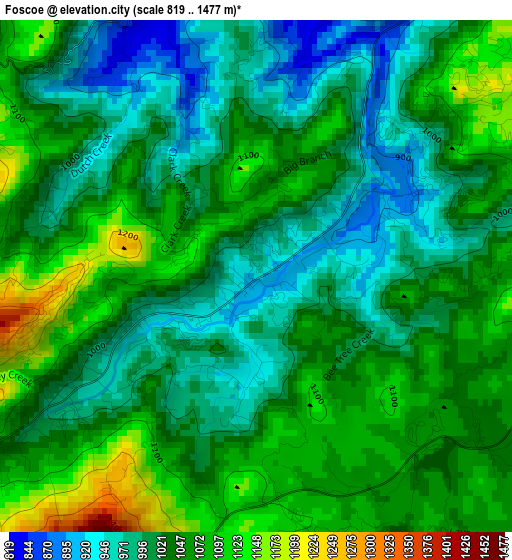 Foscoe elevation map