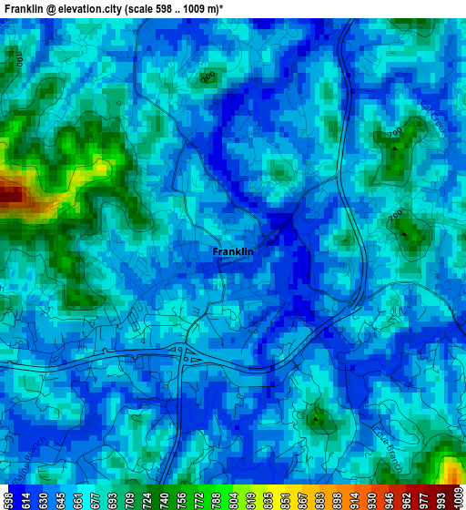 Franklin elevation map