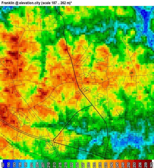 Franklin elevation map