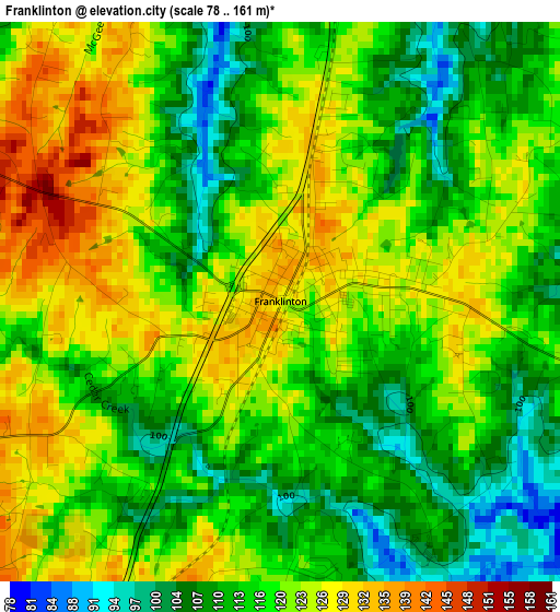 Franklinton elevation map