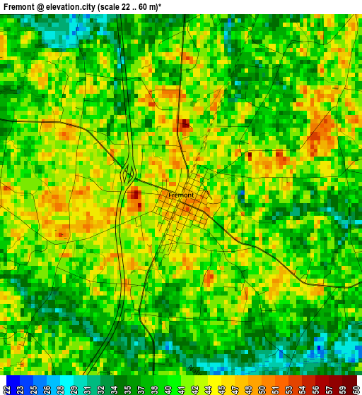 Fremont elevation map