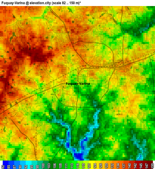 Fuquay-Varina elevation map