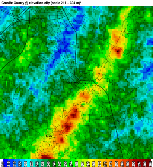 Granite Quarry elevation map