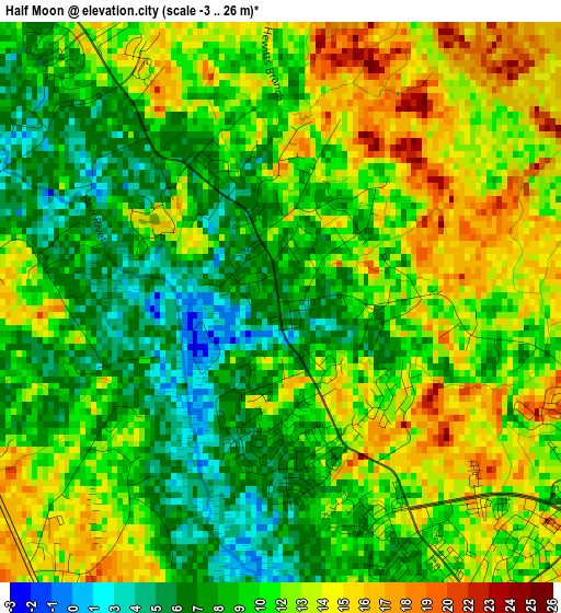 Half Moon elevation map