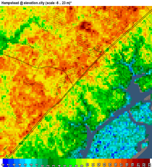 Hampstead elevation map