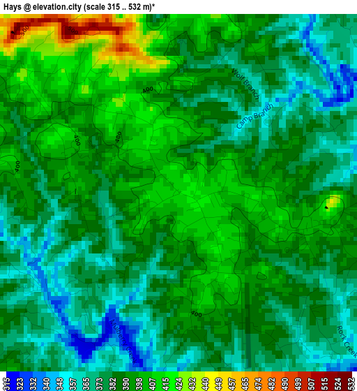 Hays elevation map