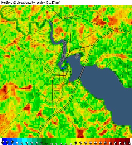 Hertford elevation map