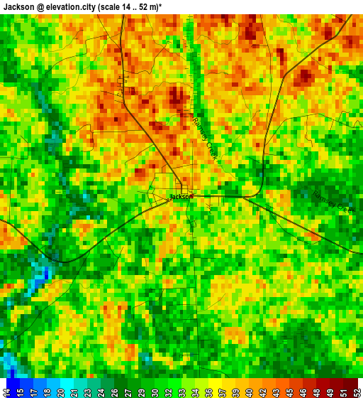 Jackson elevation map