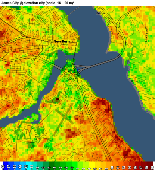 James City elevation map