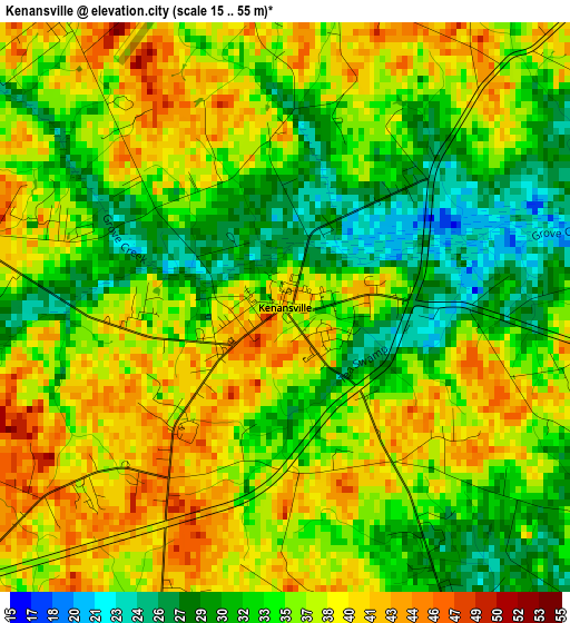 Kenansville elevation map