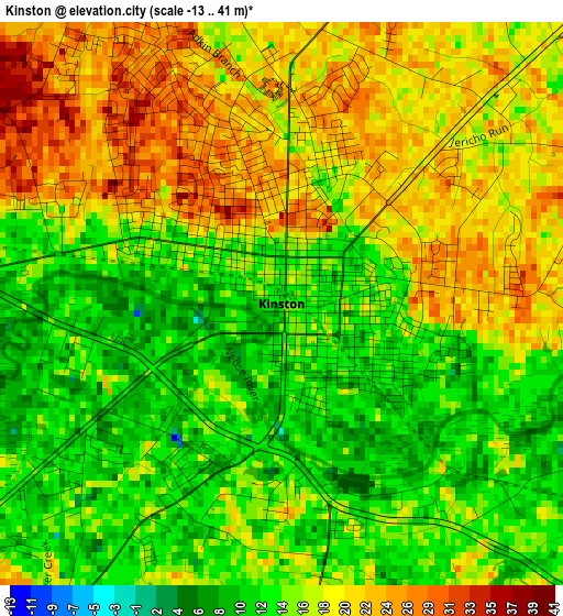 Kinston elevation map