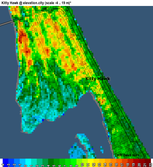 Kitty Hawk elevation map