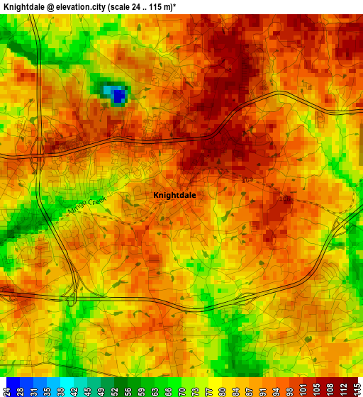 Knightdale elevation map