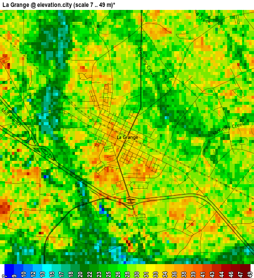 La Grange elevation map