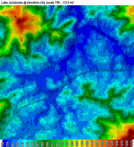 Lake Junaluska elevation map