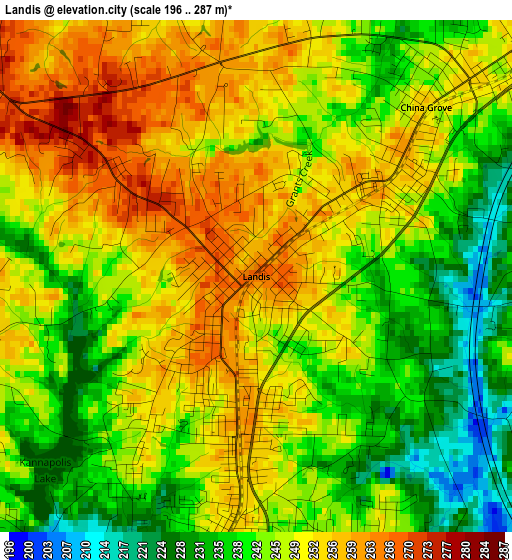 Landis elevation map