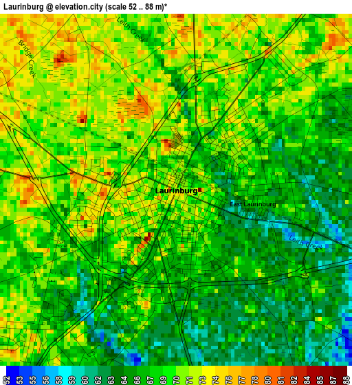 Laurinburg elevation map