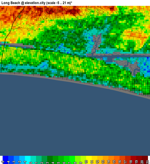 Long Beach elevation map