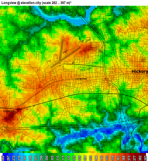 Longview elevation map